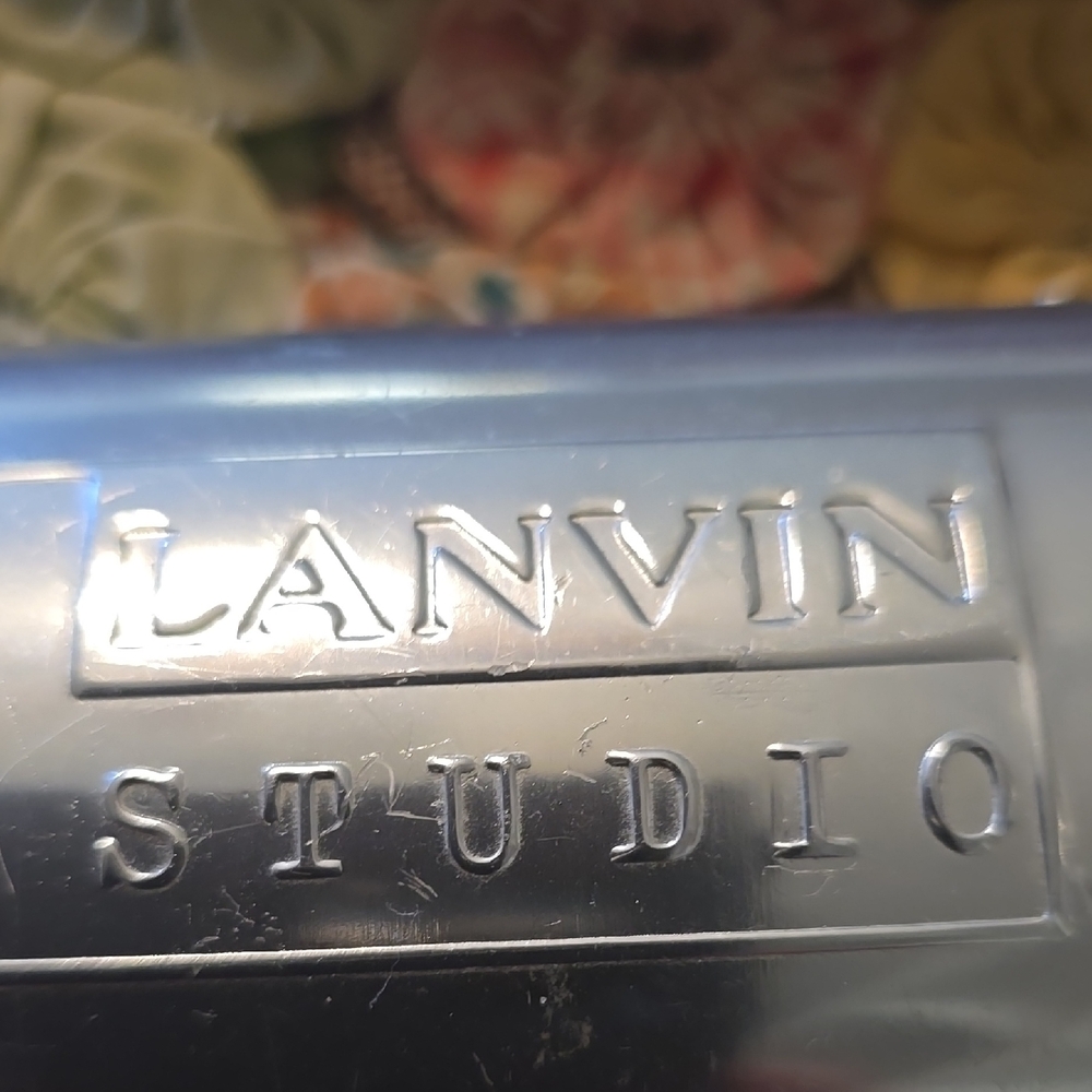 Lanvin Studio Metallic Silvertone glasses Case With Vintage Wire Glasses